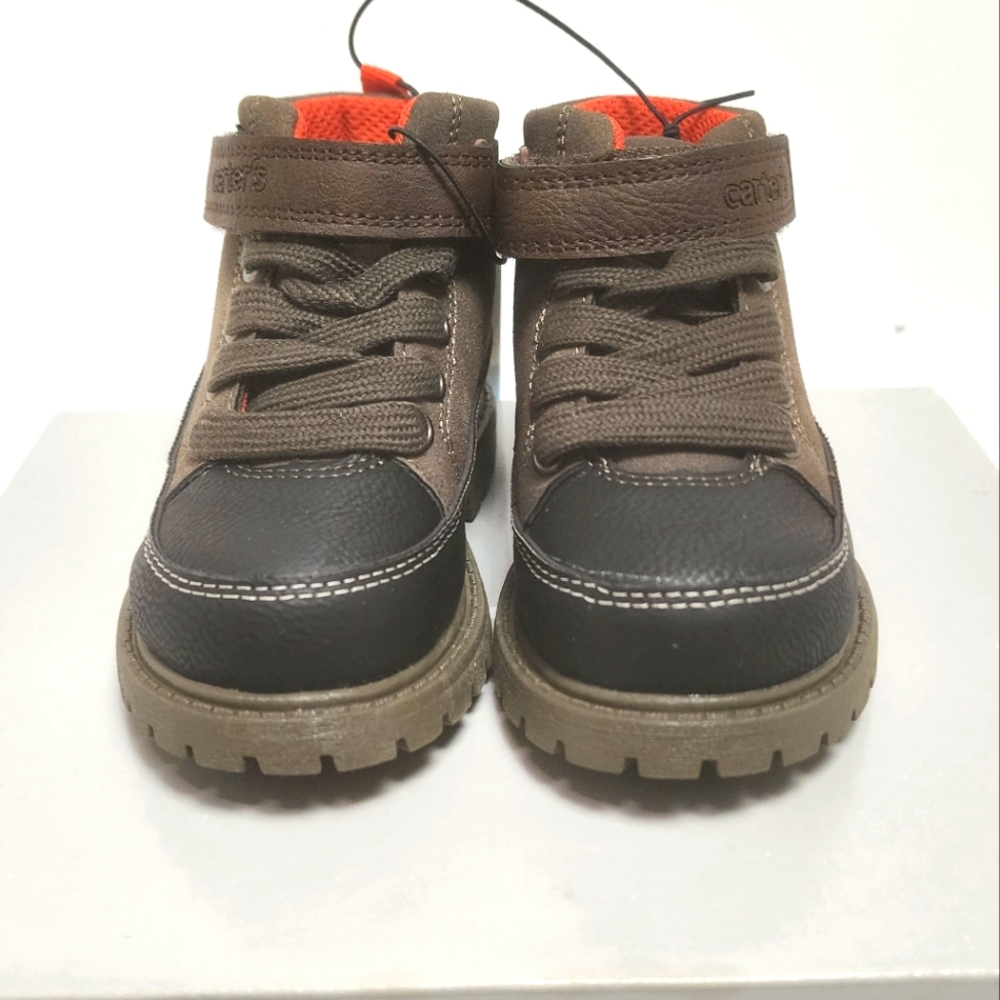 Carters Ronald Brown Black Lace Up Toddler Boot Shoes Size 7